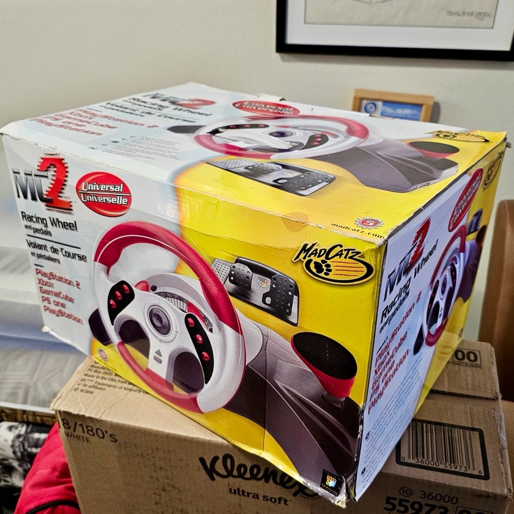 MadCatz MC2 Racing Wheel & Pedals for 1ST-Gen XBox, PS1, GameCube - EUC, TESTED